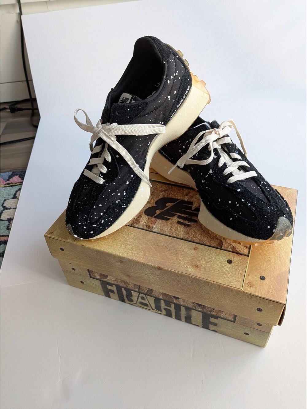 Joshua Vides x New Balance 327 “Black Splatter” — Men’s 9